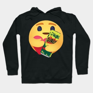 Surge 90s soda drink care hug emoji Hoodie